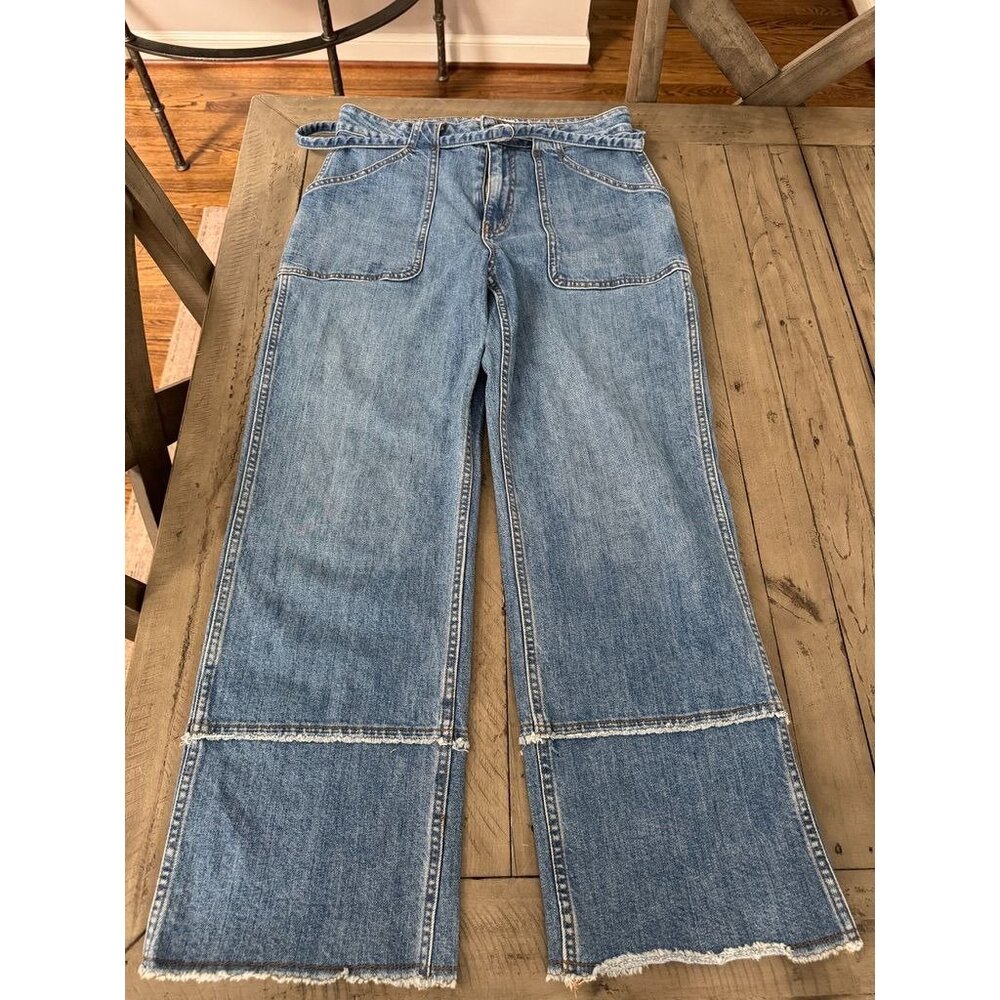 Derek Lam Wash Zuri Cropped Wide Leg Pant Jeans Size 29